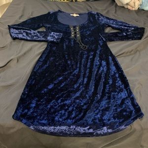 Blue Velvet Dress for Kids